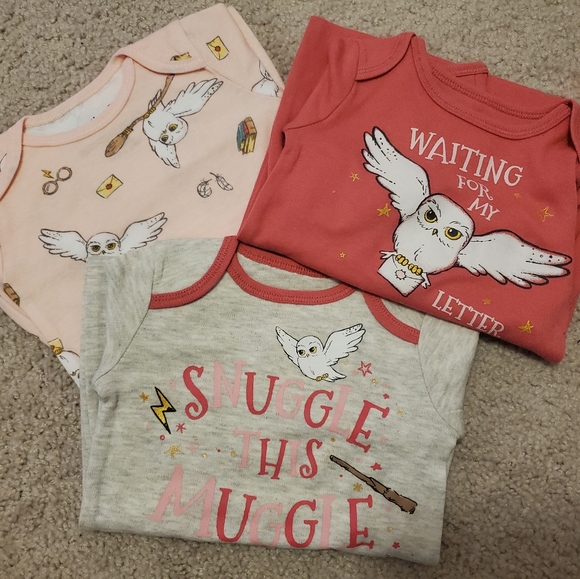 Harry Potter set of 3 sleeper gowns 0-6m - Picture 1 of 5